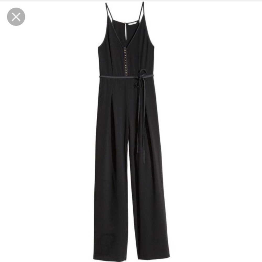 Black jumpsuit wide leg